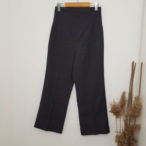 Thyme Maternity Charcoal Gray Slacks Hemmed Business Casual Trousers Pants Sz S
